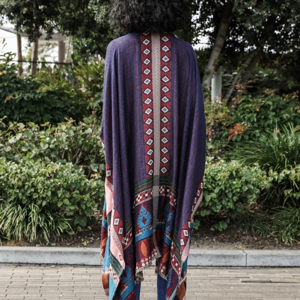Multi Pattern Ruana - Picture 4 of 7